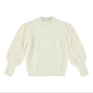 Morley Girls Off White Soft Fuzzy Knit Sweater. Size Medium.